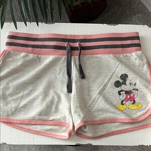 Disney Parks Women's Gray and Pink Mickey Mouse Athletic Shorts